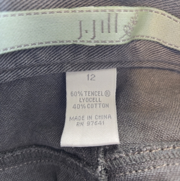 J. Jill Womens Pants Sz 12 Khaki Color High Rise Wide Thru Leg Taper Bottom - Picture 13 of 14